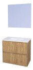 Meuble ODESSA à suspendre 2 tiroirs 80cm bois miroir suspendu