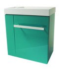 Meuble lave-mains SEYMOUR lagon avec vasque blanche