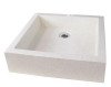 Vasque timbre à poser carre 40cm en terrazo pierre - BATHROOM THERAPY
