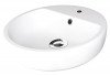 Vasque à poser semi encastree ronde ø44 cm blanche