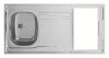 Évier cuisinette inox 120x60 