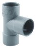 Té pied de biche PVC 87.30° triple femelle ø32
