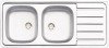Évier à encastrer inox satine 116 cm 2 cuves
