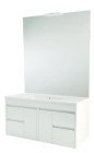 Meuble à suspendre 100cm lumpur miroir affleurant