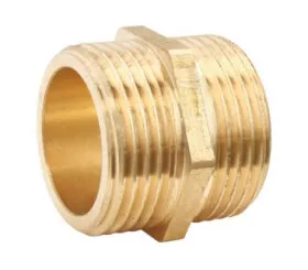 Poche de 2 mamelons égaux laiton brut double mâle 15/21