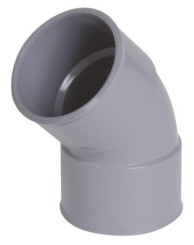 Coude PVC 45° double femelle ø50 - NICOLL