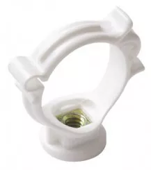 Collier monobloc plastique blanc pour tuyau d'évacuation ø32