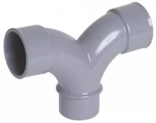 Double coude PVC 87°30 grand rayon mâle femelle ø50 - NICOLL