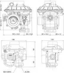 Régulateur gaz naturel b25n - 21 mbars