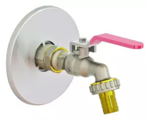 Applique d'arrosage chromée avec raccord à glissement PER ø12 F15/21