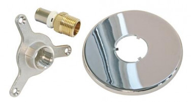 Applique d'arrosage chromée avec raccord à sertir multicouche ø16 F15/21