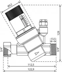 Régulateur de pression à membrane mâle écrou tournant 20/27