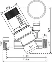 Régulateur de pression à membrane mâle écrou tournant 20/27 avec manomètre