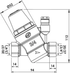 Réducteur de pression à membrane NF double femelle 20/27
