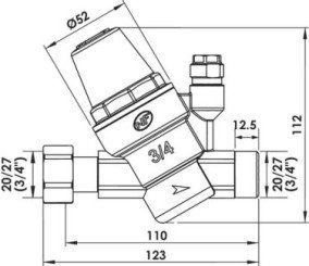 Réducteur de pression à membrane NF mâle écrou tournant 20/27