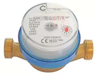 Compteur d'eau divisionnaire eau froide à jet unique à lecture directe DN15