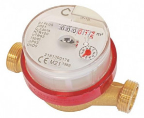 Compteur d'eau divisionnaire eau chaude à jet unique à lecture directe DN15