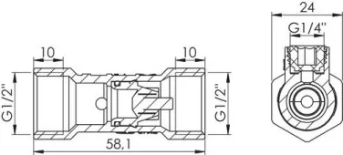 Clapet de retenue anti-pollution à purge type EA NF double femelle 15/21 58mm