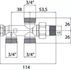 Distributeur monotube à raccordement au sol 3/4EK-M15/21