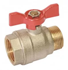 Vanne à sphère mâle femelle 26/34 V490 à manette papillon