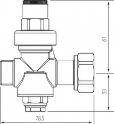 Réducteur de pression à piston mâle écrou tournant 20/27