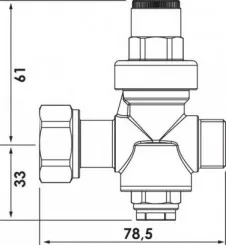 Réducteur de pression à piston mâle écrou tournant 20/27