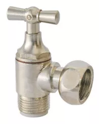 Robinet d'arrêt WC équerre monobloc nickelé