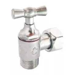 Robinet d'arrêt WC équerre monobloc nickelé
