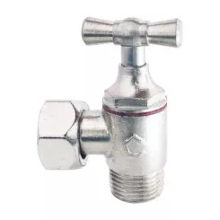 Robinet d'arrêt WC équerre monobloc nickelé