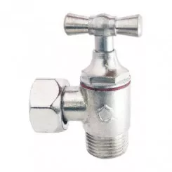 Robinet d'arrêt WC équerre monobloc nickelé