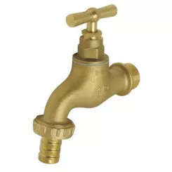 Robinet d'arrosage avec raccord au nez 15/21- 20/27 brut