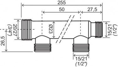 Collecteur 5 départs double filetage à portée plate - FIXOCONNECT