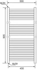 Radiateur sèche-serviettes électrique 500W OPTIMA tubes droits - DELTACALOR
