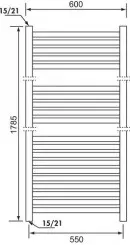 Radiateur sèche-serviettes eau chaude 875W RONDO tubes cintrés - DELTACALOR