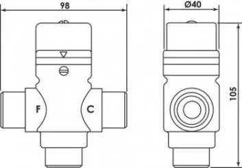 Mitigeur thermostatique individuel M20/27 - GRANDSIRE