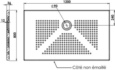 Receveur de douche céramique ultra-plat 3,5 cm blanc 80x120cm