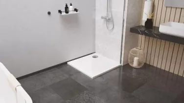 Receveur de douche extra-plat en béton de synthèse 80x80cm