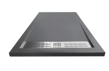 Receveur de douche caniveau résine de synthèse KORI gris anthracite 90x160