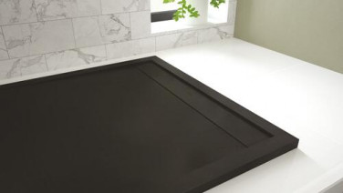Receveur de douche caniveau résine de synthèse RUNA noir 90x90