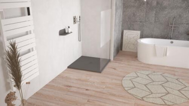 Receveur de douche résine de synthèse RECEA gris anthracite 80x80