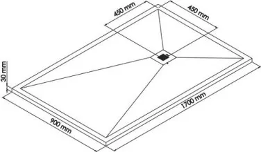 Receveur de douche résine de synthèse RECEA blanc 90x170