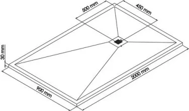 Receveur de douche résine de synthèse RECEA blanc 90x200