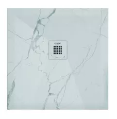 Receveur de douche résine de synthèse RECEA marbre blanc 90x90