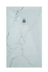 Receveur de douche résine de synthèse RECEA marbre blanc 70x160