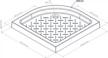 Receveur de douche quart de cercle 80cm céramique MIQUE