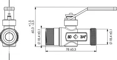 Robinet de chaufferie JPG double mâle 20/27 - BANIDES