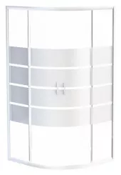 Paroi de douche quart de cercle 90cm profilés blancs ERIS 2