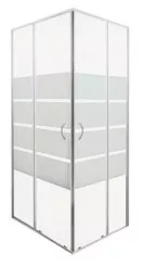 Paroi de douche accès d'angle 80cm profilés chromés ERIS 2