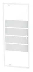 Paroi de douche porte pivotante 90cm profilés blancs ERIS 2