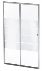 Paroi de douche 2 volets coulissants 100cm profilés chromés ERIS 2
